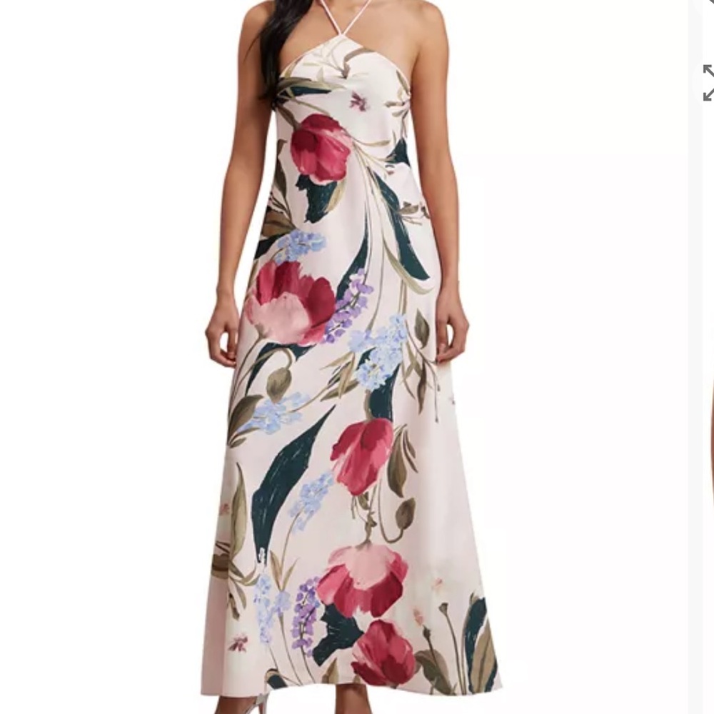 Floral satin maxi dress